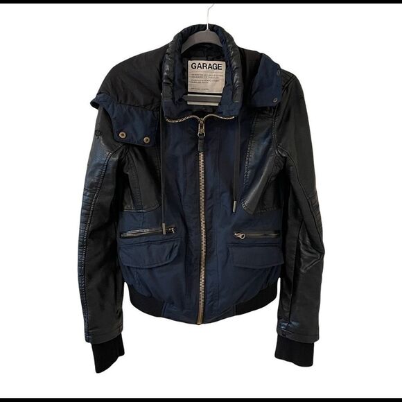 Garage Urban Bomber Jacket Blue Grunge Style M - Picture 2 of 6